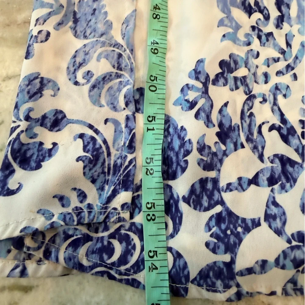 Show Me Your Mumu Blue White Damask Maxi Dress Off Shoulder XS